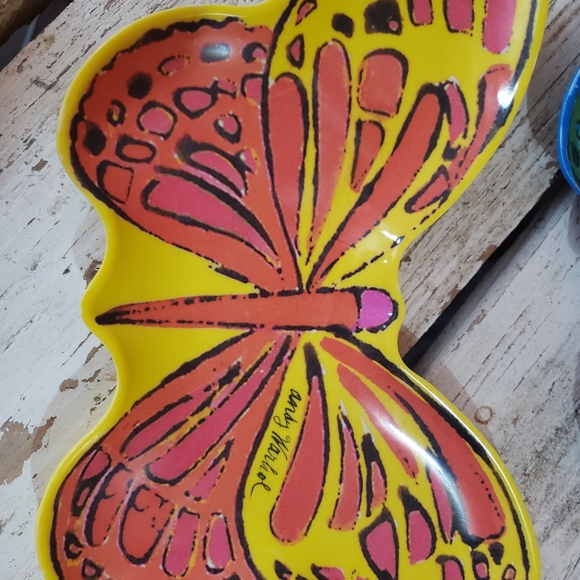 Set of 8 RARE VINTAGE ANDY WARHOL Butterfly Plates - Picture 2 of 7